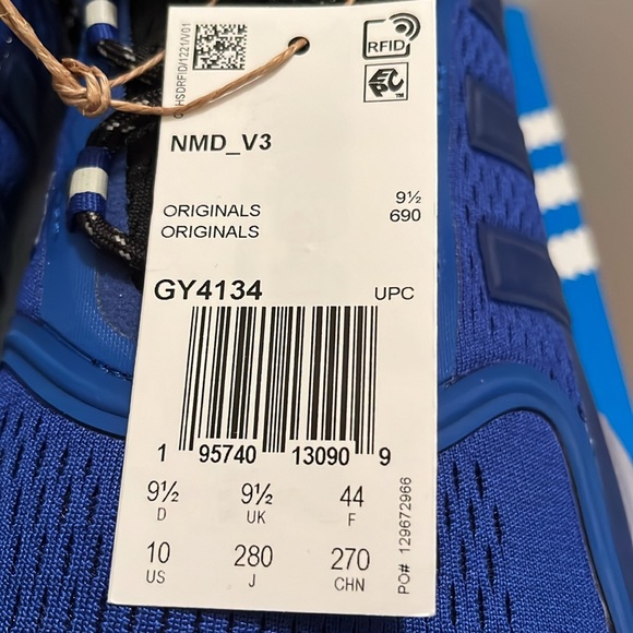 NWT ADIDAS Men’s NMD V3 TEAM ROYAL BLUE / CRYSTAL WHITE - CORE BLACK size 10 - Picture 15 of 16